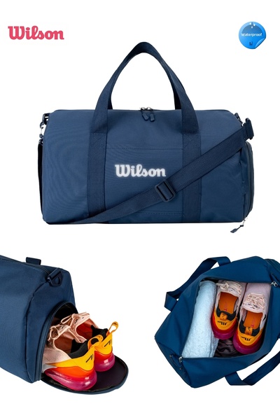 Wilson حقيبة سفر رياضية مرخصة وعاكسة للضوء بسعة 25 لترًا، مقاومة للماء، مزودة...