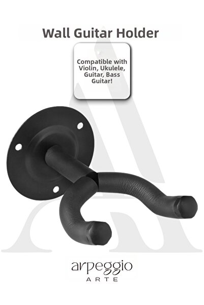 arpeggio ARTE Wall-Mounted Guitar Hanger – Instrument Wall Mounting Bracket C...