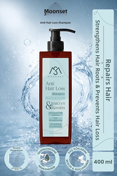 moonset Premium Shampoo Effective Against Hair Loss Keratin and Herbal Extrac...