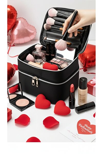 NS reliable Ns Double Deck Captain Travel Makeup Organizer Makeup Bag, multif...