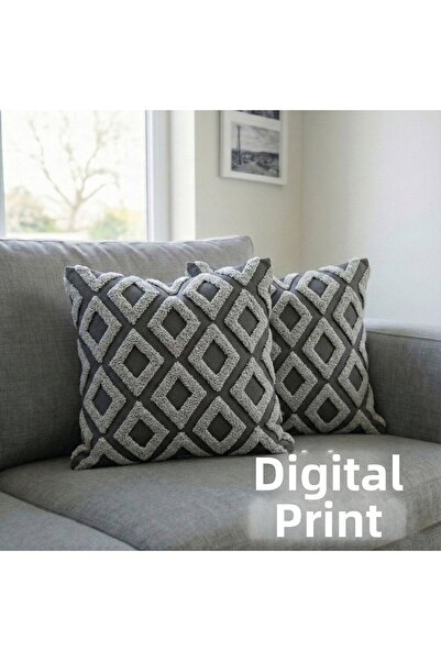 Hayal Dekoratif Model de broderie Punch, model triunghiular tematic gri, 3D d...