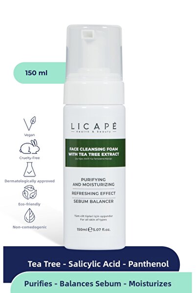 Licape رغوة تنظيف الوجه النشطة بشجرة الشاي 150 مل