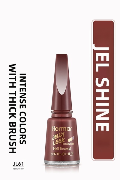 Flormar Shiny Nail Polish Jelly Look Nail Enamel - Burgundy Purple, Plum It U...