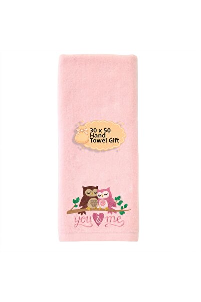 Ursa Towel with Embroidered Design of Love Doves Written in English and Hindi