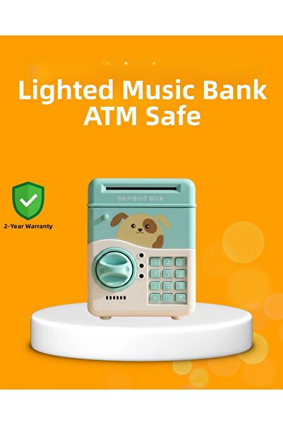 Fırsatkolik حصالة أطفال إلكترونية بكلمة مرور، بتصميم صندوق أموال بلون أخضر مائي