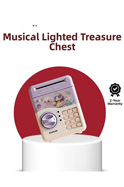Fırsatkolik Atm Designed Password-Locked Light-Up Children's Piggy Bank Purple