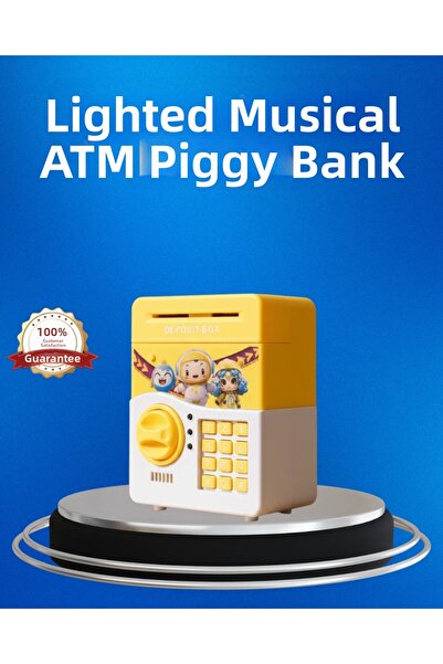 Fırsatkolik حصالة نقود إلكترونية صفراء مع كلمة مرور للأطفال