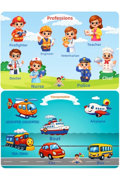 Minçu Toys مجموعة خشبية تركية-إنجليزية مكونة من قطعتين، لغز تعليمي، لعبة خشبي...