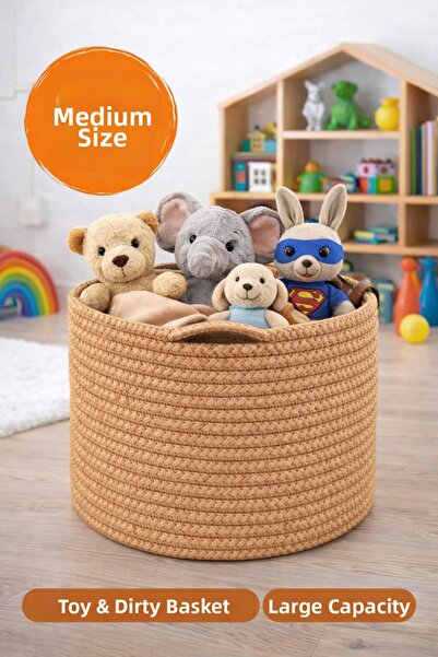 SERENALP Multi-Purpose Knitted Organizer Basket, Toy Basket, Dirty Laundry Ba...