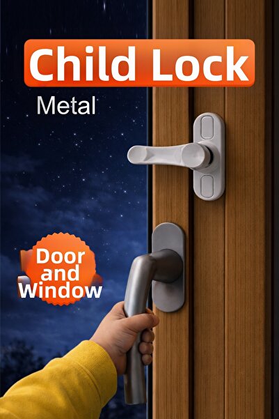 Badem10 (قطعة واحدة) قفل أمان معدني للباب والنافذة للأطفال، قفل معدني من البو...