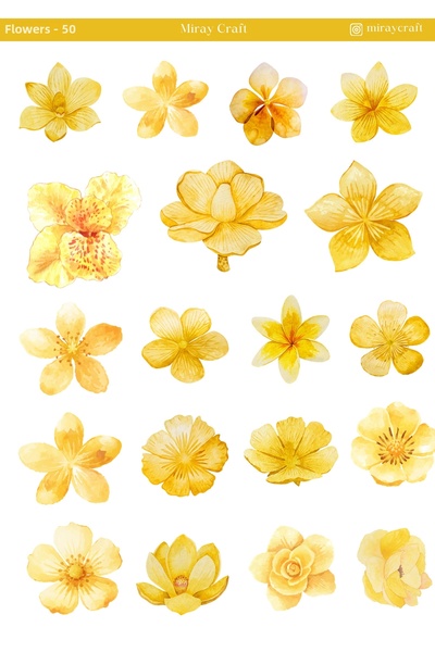 MirayDesign 1 Sheet of Floral Theme – Journal & Scrapbook Sticker Sheet (12×1...