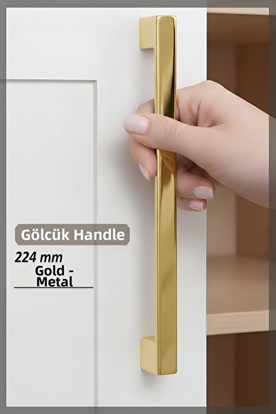 GLASWEN Mâner Marmara auriu de 224 mm - Mâner metalic pentru dulapuri de bucă...