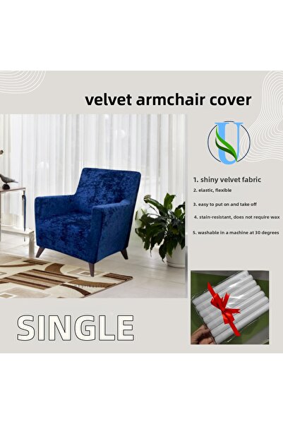 Uy Style Μονό Βελούδινο Κάλυμμα Καθίσματος - Κάλυμμα Πολυθρόνας Ελαστικό