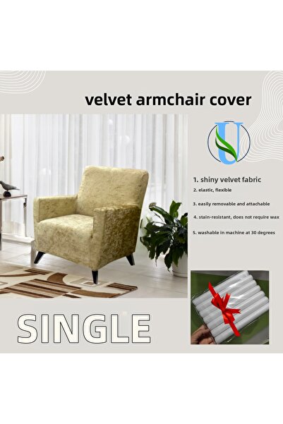 Uy Style Μονό Βελούδινο Κάλυμμα Καναπέ - Κάλυμμα Πολυθρόνας με Ελαστικό