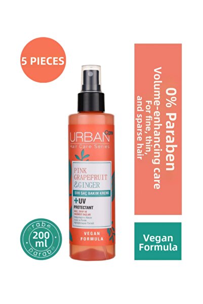 Urban Care بلسم سائل للعناية بالشعر بالجريب فروت والزنجبيل الوردي 200 مل × 5 قطع
