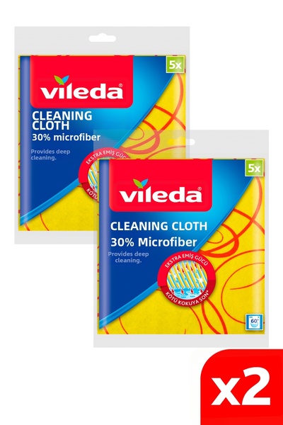 Vileda 30% Microfiber 5-piece Kitchen Diapers - 2 Pack
