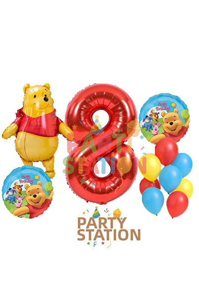 Parti Station مجموعة بالونات عيد الميلاد للعمر الثامن من ويني ذا بوه - مجموعة...
