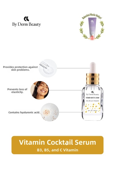 BY DERM BEAUTY VITAMIN COCKTAIL SERUM VITAMIN B3, B5 AND C - 20ML