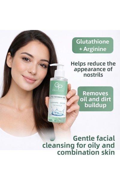 Glampure جل تنظيف الوجه 200 مل للبشرة الدهنية والمختلطة، منقي المسام، للاستخد...