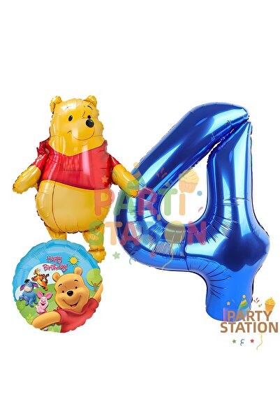 Parti Station مجموعة بالونات على شكل أرقام من الفويل باللون الأزرق الداكن بعم...