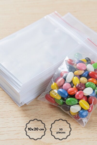 Bimotif كيس OPP شفاف بشريط مقاس 10x20 سم (50 قطعة)