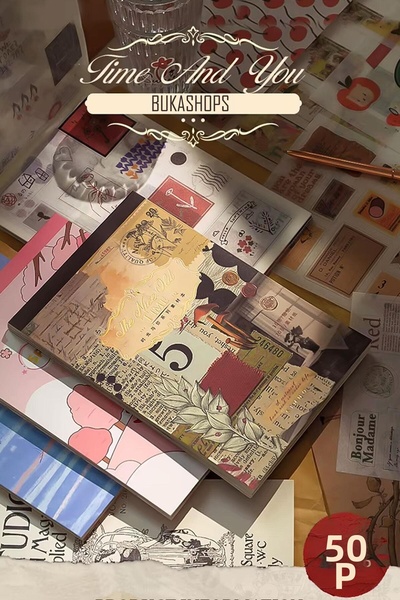 Buka Shops Bullet Journal and Scrapbook Sticker Set - 50 Sheets Vintage Kraft...