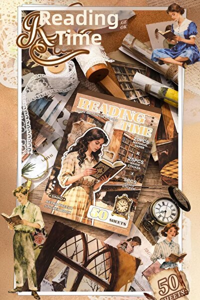 Buka Shops Bullet Journal and Scrapbook Sticker Set - 50 Sheets Vintage Book ...