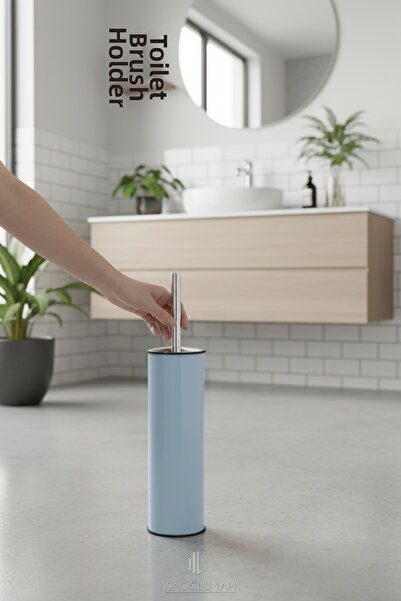 İSAOĞLU YAPI Turquoise Toilet Brush Colorful Bathroom Toilet Brush Stainless ...
