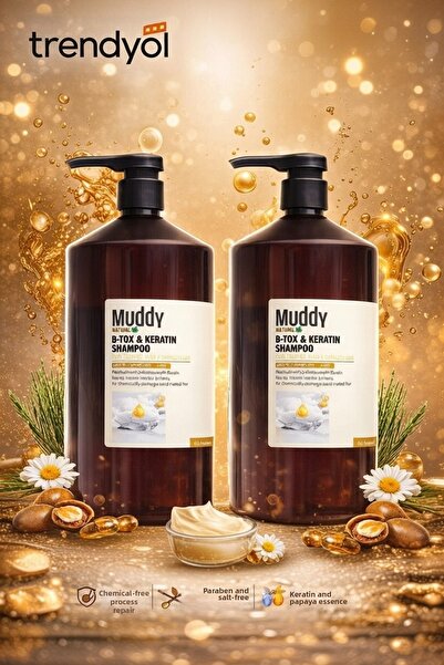 Muddy 1000 Ml B-tox & Keratin Shampoo - 2 Repairing and Nourishing