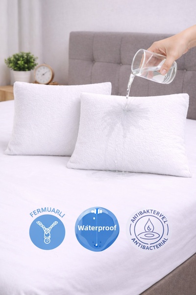 LilaMOON White Color Liquid-Proof Pillow Covers (2 Pieces)