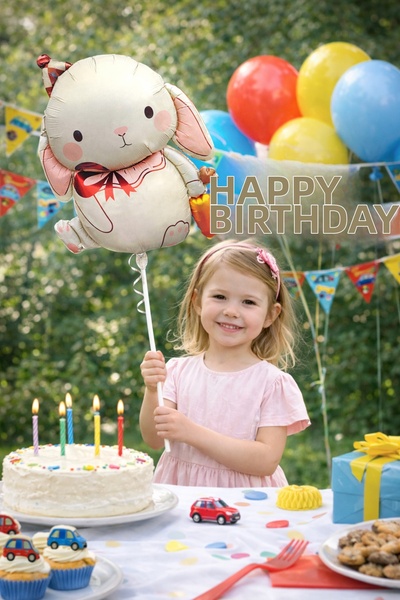 Partifabrik Cute Bunny Cream Foil Balloon 42-72 cm