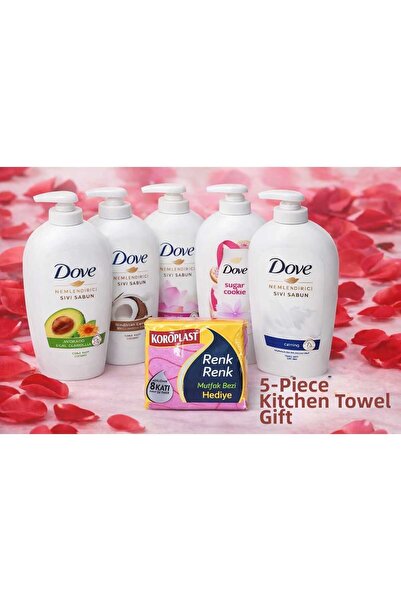 Dove صابون سائل 5 في 1 (5 × 450 مل) / أفوكادو - جوز الهند - لوتس - كوكيز السك...