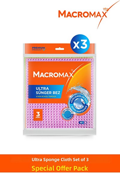 MACROMAX Lavetă ultra buretoasă x3