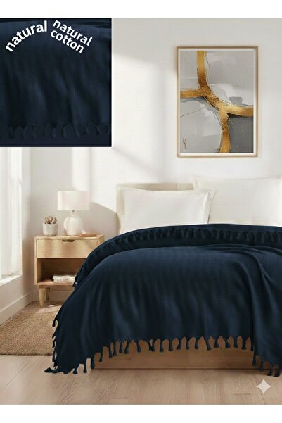 SEVHOME CONCEPT Fringed Natural Cotton Pike / Bedspread