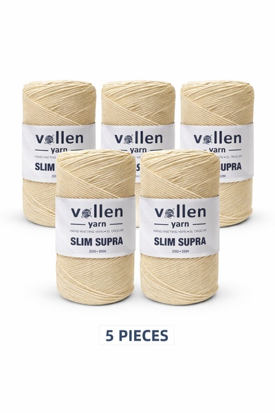 vollen yarn Slim Supra Macrame Rope Waxed Pase Rope 200Gr 200Mt 5-Pack Bag Rope