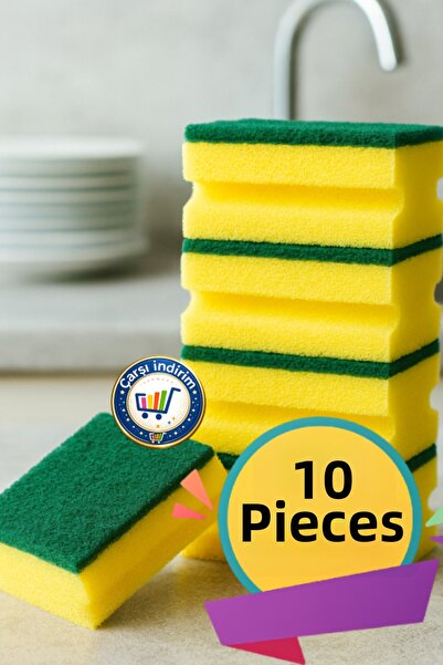 nistabolje 10 bucăți Burete clasic pentru vase Burete ondulat pentru bucătări...