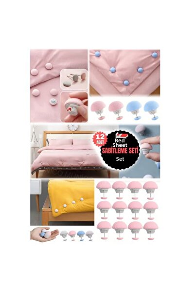 TREND CULORI MIXTE 12 bucăți Suport pentru cearșaf de pat din plută Buton de ...