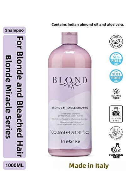 Inebrya شامبو بلويند ميراكل لإصلاح وتلميع الشعر الأشقر واللون الفاتح 1000 مل