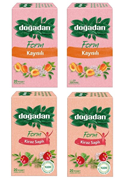 Doğadan Form Mixed Herbal Tea with Cherry Stalks and Apricots 20Pcs X 4 Pieces