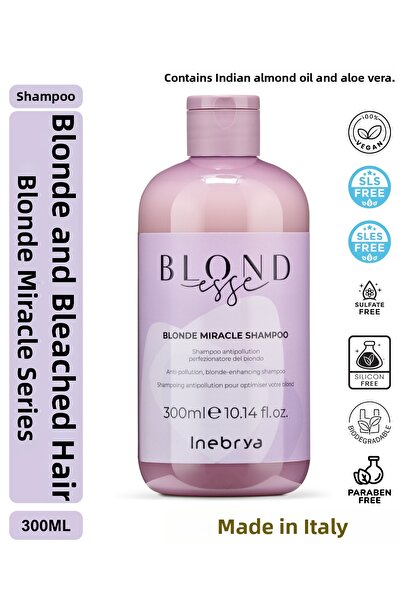 Inebrya Σαμπουάν Blonde Miracle για ξανθά και γκρίζα μαλλιά, εξουδετερώνει το...
