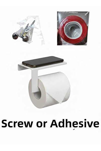 Dersel Dekor Modern Top Toilet Roll Holder with Phone Shelf Metal Bathroom Ac...