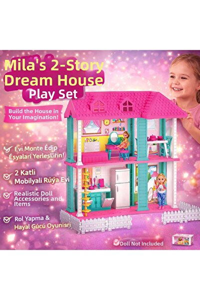 TRUST STORE Mila's 2-Story Dream Playhouse Set – Furnished, Educational, and ...