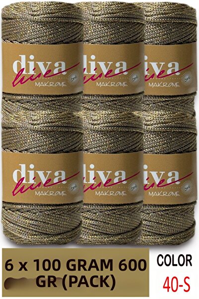 Diva İplik 2.5 mm Polyester Glitter Macrame Bag Cord (Pack of 6) 600 Gr - 40S