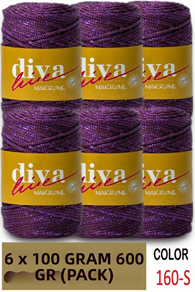 Diva İplik 2.5 mm Polyester Glitter Macrame Bag Cord (Pack of 6) 600 Gr - 160S