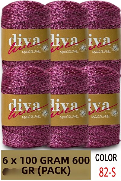 Diva İplik 2.5 mm Polyester Glitter Macrame Bag Cord (Pack of 6) 600 Gr - 82S