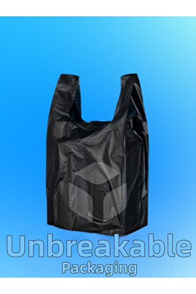 yorulmaz ambalaj حقيبة سوداء متوسطة الحجم 28×36 سم - حقيبة سميكة ذات سعة كبير...