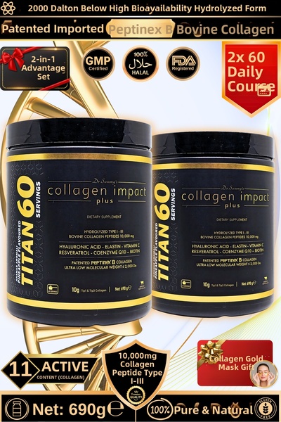 Dr.Sammy's Collagen Impact Plus Titan 60 - 2-Pack Advantage Set Type 1-3 Hydr...