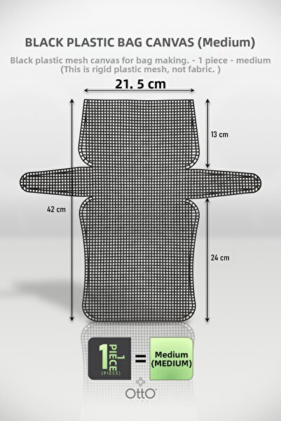 Otto Plastic Bag Canvas - Black - Medium Size (21.5X42Cm) - 1 Piece