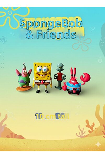 HEDİYEVİM مجموعة شخصيات سبونج بوب سكوير بانتس مكونة من 4 قطع - باتريك، سكويدو...