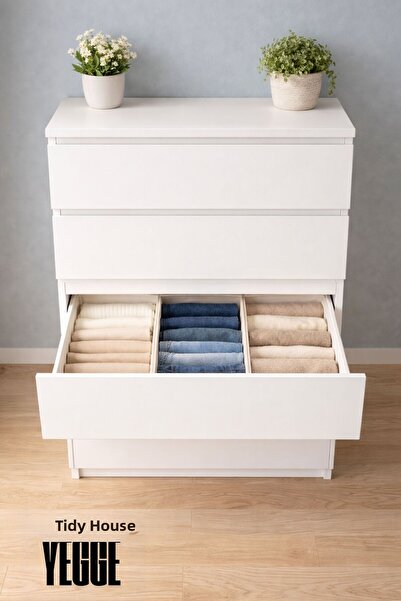 YEGGE 3 قطع من منظم الأدراج والخزائن الواسع، ومنظم الرفوف، ومنظم الجوارب والم...